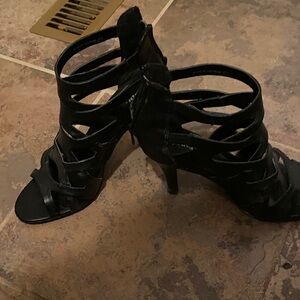 Spring Black Strappy Heels